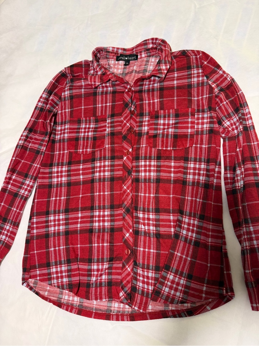 Derek Heart Red Plaid Button-Down Shirt